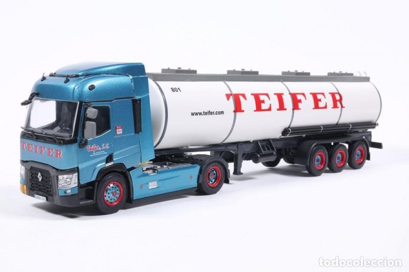 Modelos a escala: Cami&oacute;n articulado RENAULT T (A&ntilde;o 2016) con cuba cisterna TEIFER (Escala 1/43) Ixo. Nuevo, precintado