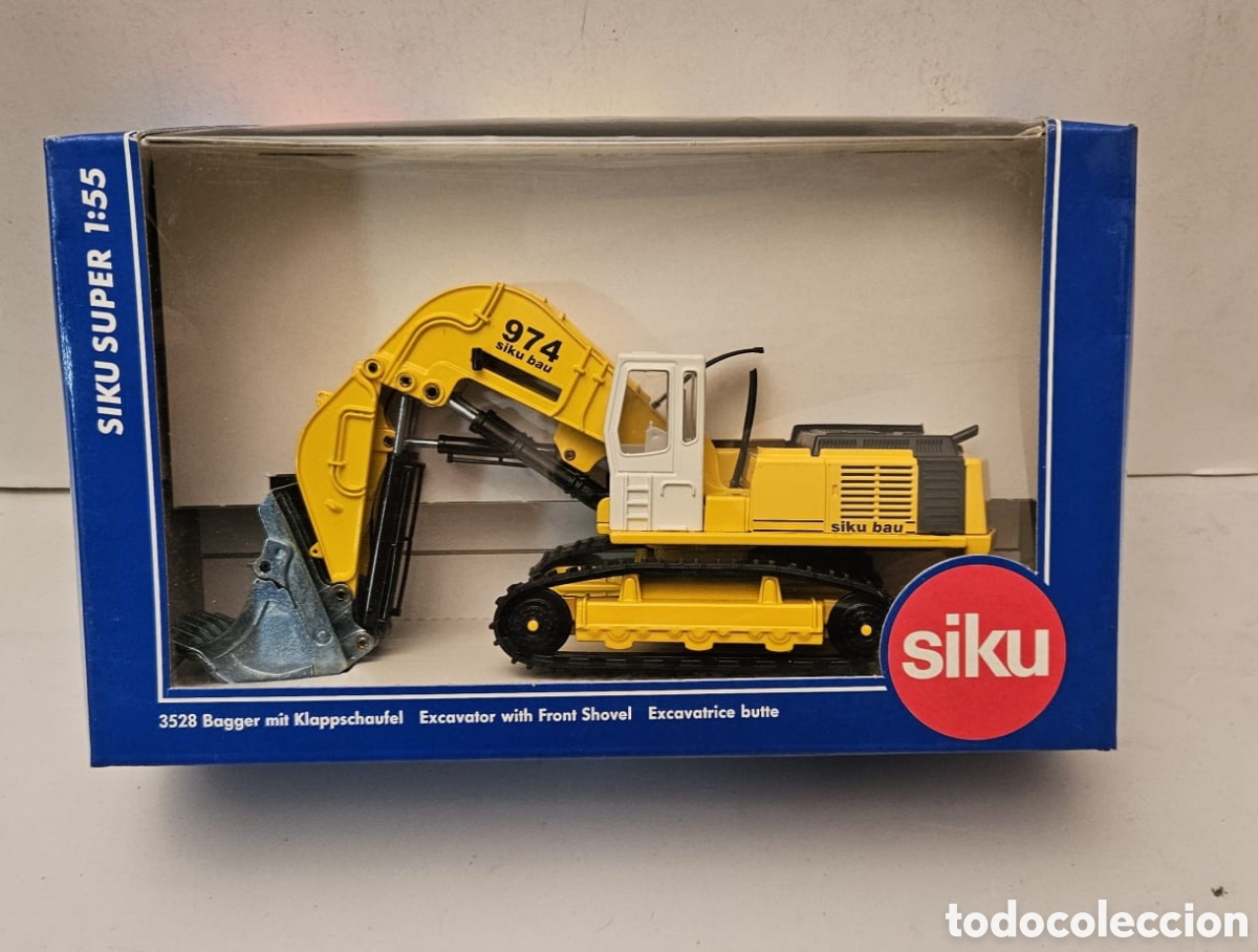 Scale Models: SIKU SUPER 3528- EXCAVADORA CON PALA PLEGABLE, 1:55 NUEVA