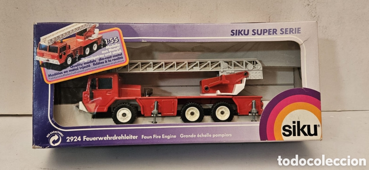 Scale Models: SIKU SUPER SERIE 2924- CAMI&Oacute;N BOMBEROS ESCALERA GIRATORIA, 1:55 NUEVO