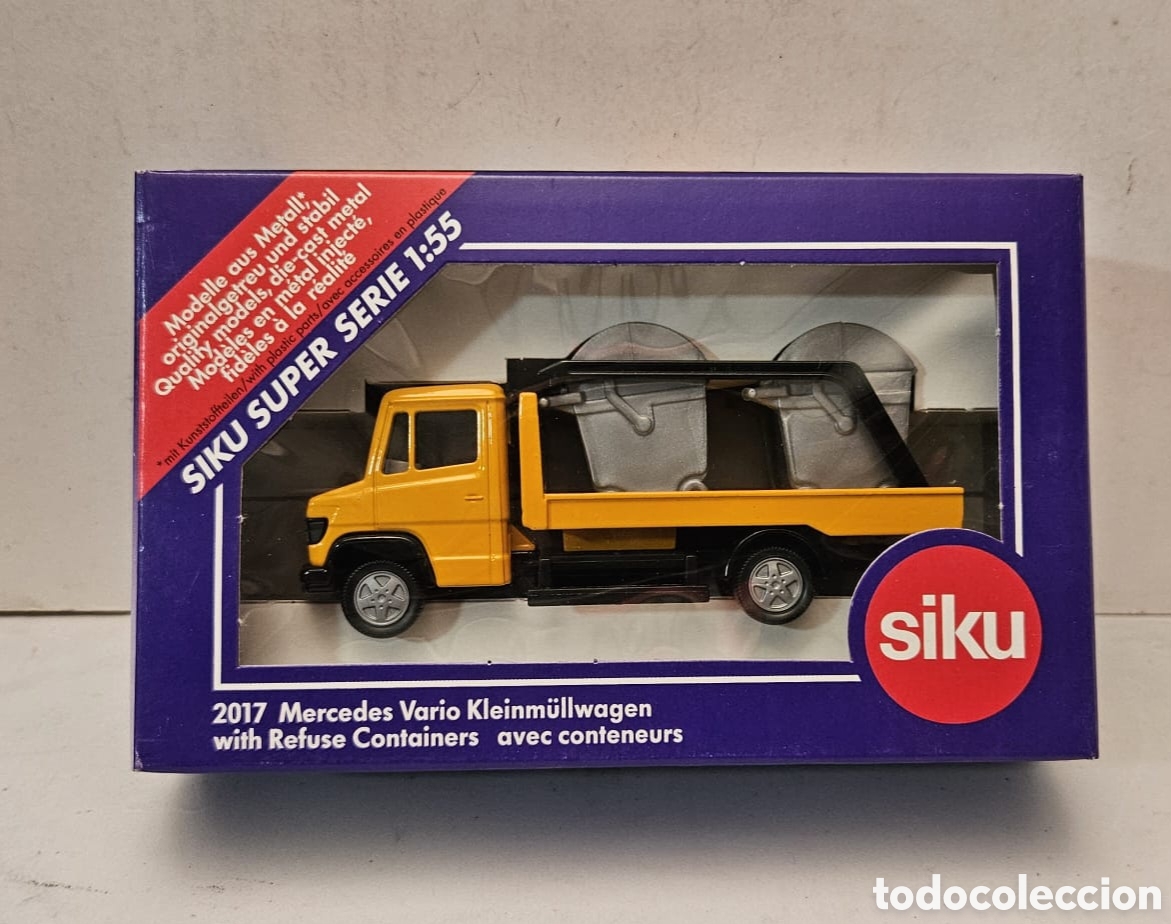 Modelos a escala: SIKU SUPER SERIE 2017- CAMI&Oacute;N MERCEDES CON CONTENEDORES BASURA, 1:55 NUEVO