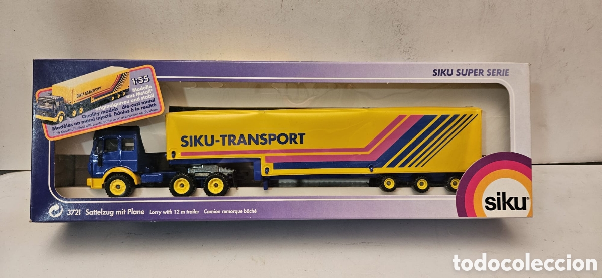 Scale Models: SIKU SUPER SERIE 3731- CAMI&Oacute;N CON TRAILER DE 12M, 1:55 NUEVO