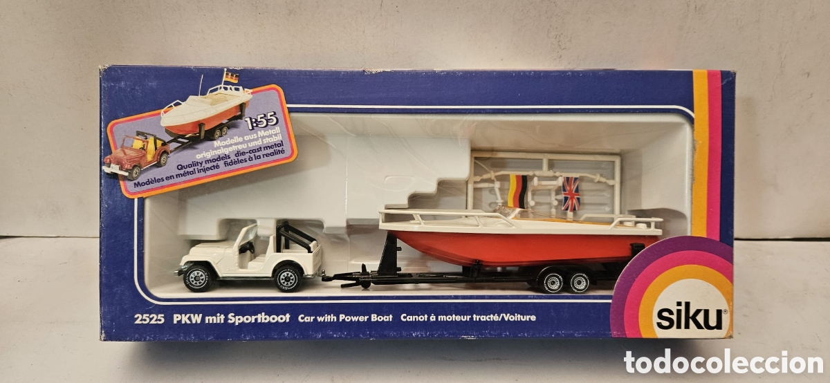 Modelos em escala: SIKU SUPER 2525- COCHE CON LANCHA MOTORA, 1:55 NUEVO