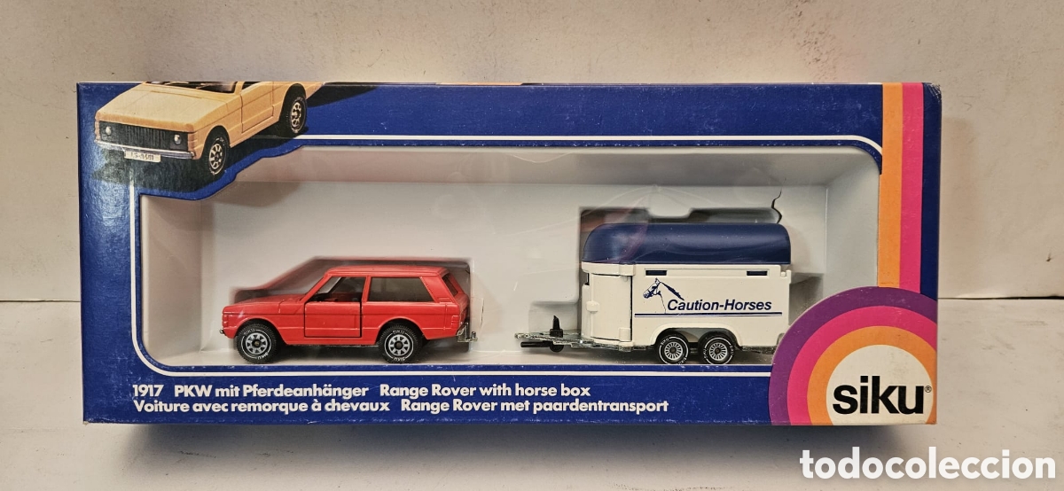 Scale Models: SIKU SUPER 1917- COCHE RANGE ROVER CON REMOLQUE PARA CABALLOS, 1:55 NUEVO
