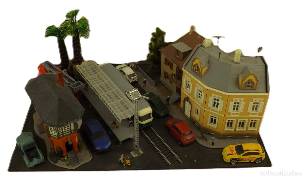Modelos a escala: Diorama escena ciudad con tranvia