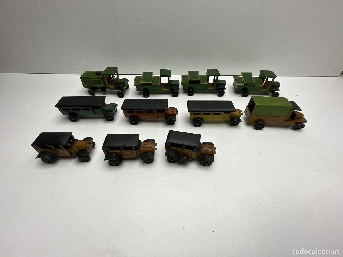 Modelos em escala: LOTE DE ANTIGUOS JUGUETES MINIATURA EN MADERA -A&Ntilde;OS 40-50- COCHE-AUTOBUS-CAMION - MIRAR FOTOS