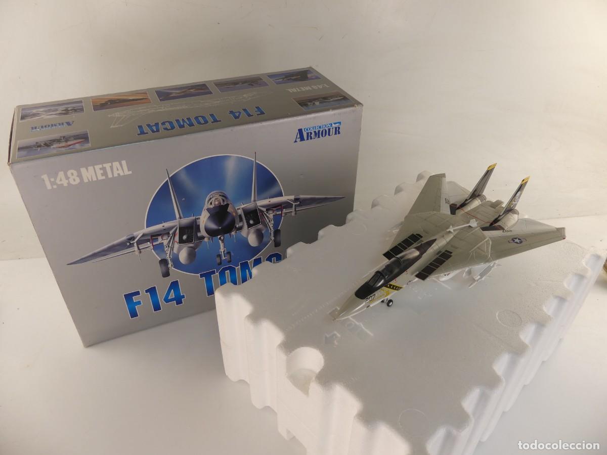 Modelos a escala: AVION DE ESCALA 1/48 METAL &ndash; F14 TOMCAT - DE COLLECTION ARMOUR CON CAJA ORIGINAL