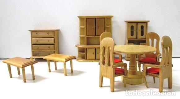 Modelos a escala: Mini salottino giocattolo in legno anni 50 - 12 pezzi