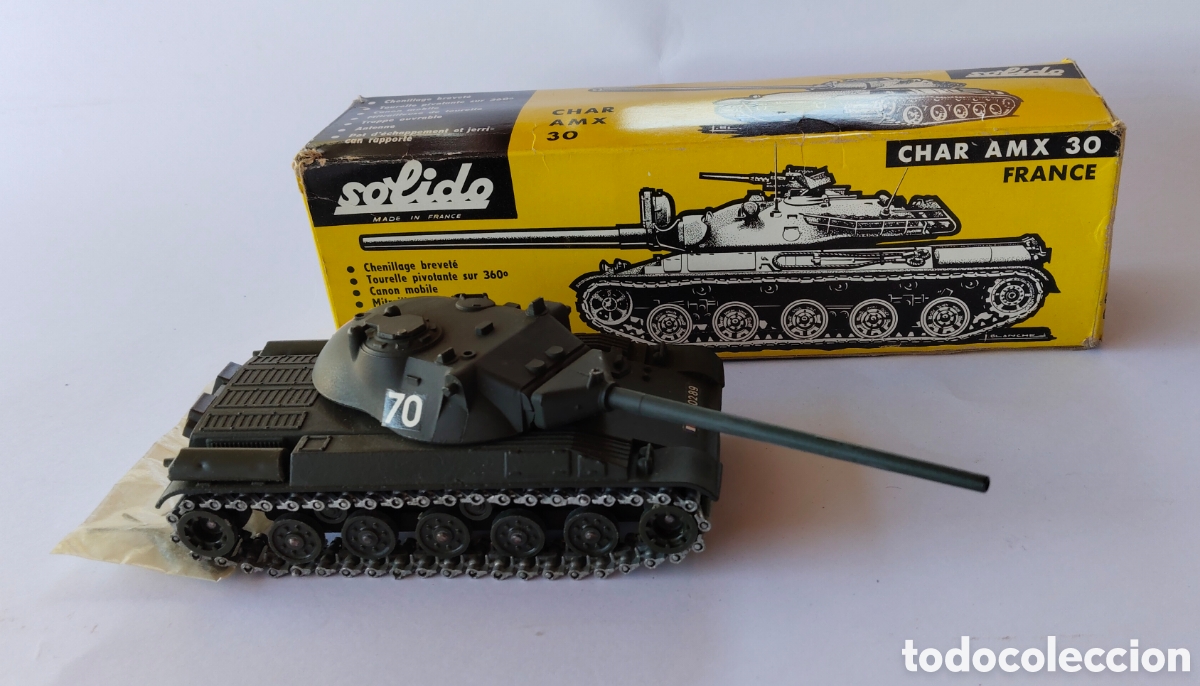 Ma&szlig;stabsgetreue Modelle: ANTIGUO Y PRECIOSO TANQUE CHAR AMX 30 FRANCES 209 - SOLIDO - 1965 - COMPLETO CON SUS AMETRALLADORAS