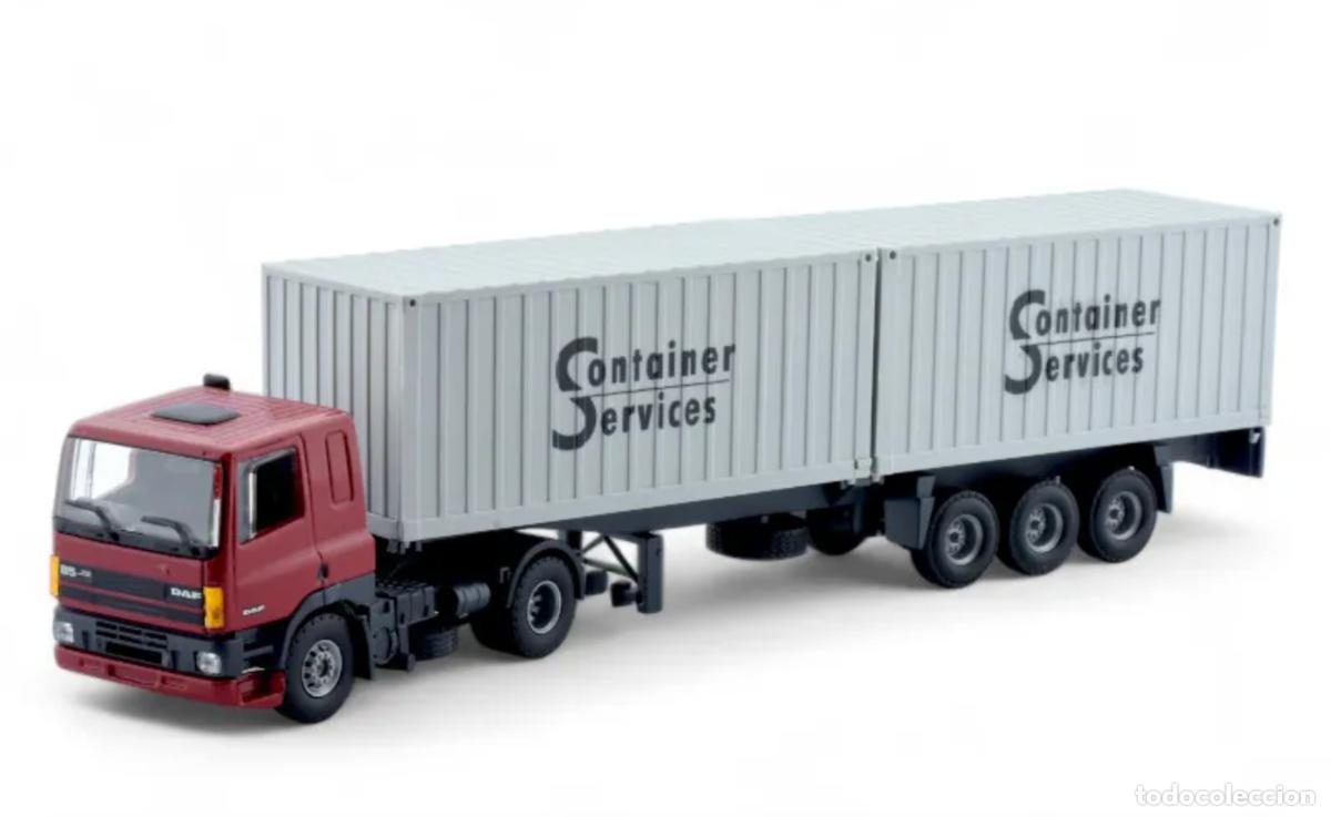 Modelos em escala: Cami&oacute;n articulado Daf 85.360 Ati - Container Services - (Escala 1:50) Tekno / New in Box.