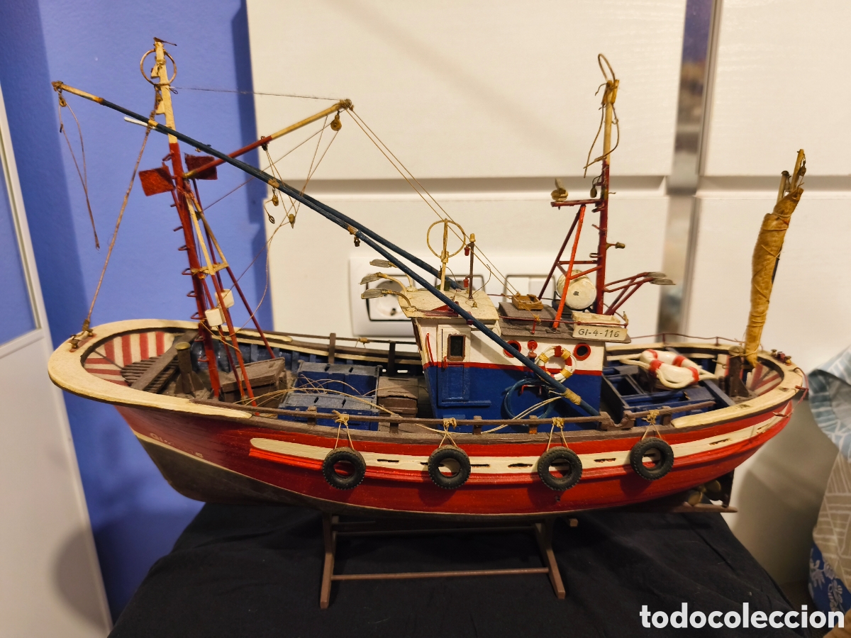 Modelos a escala: Maqueta artesanal pesquero Gij&oacute;n GI-4-116