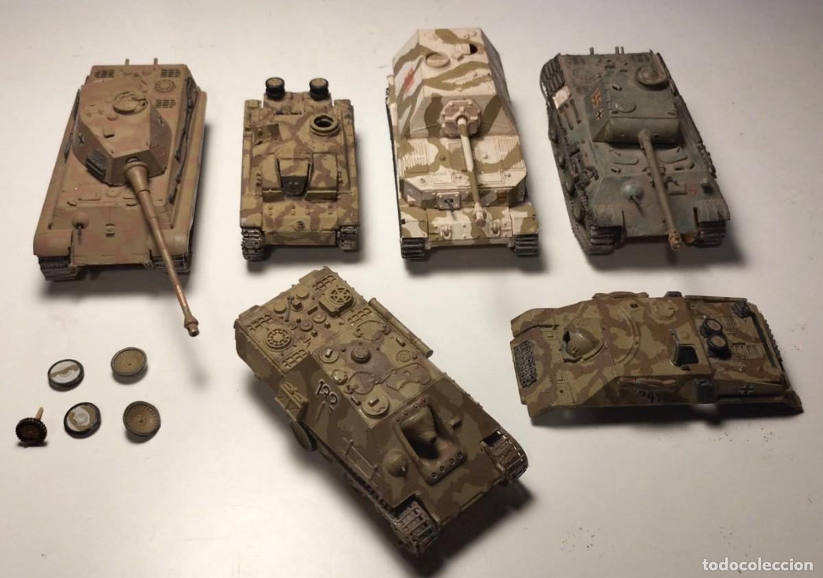 Modelos a escala: LOTE DE TANQUES, CARROS DE COMBATE ALEMANES, TIGER REAL, PANTHER, ETC., ESCALA 1/72, A&Ntilde;OS 80.