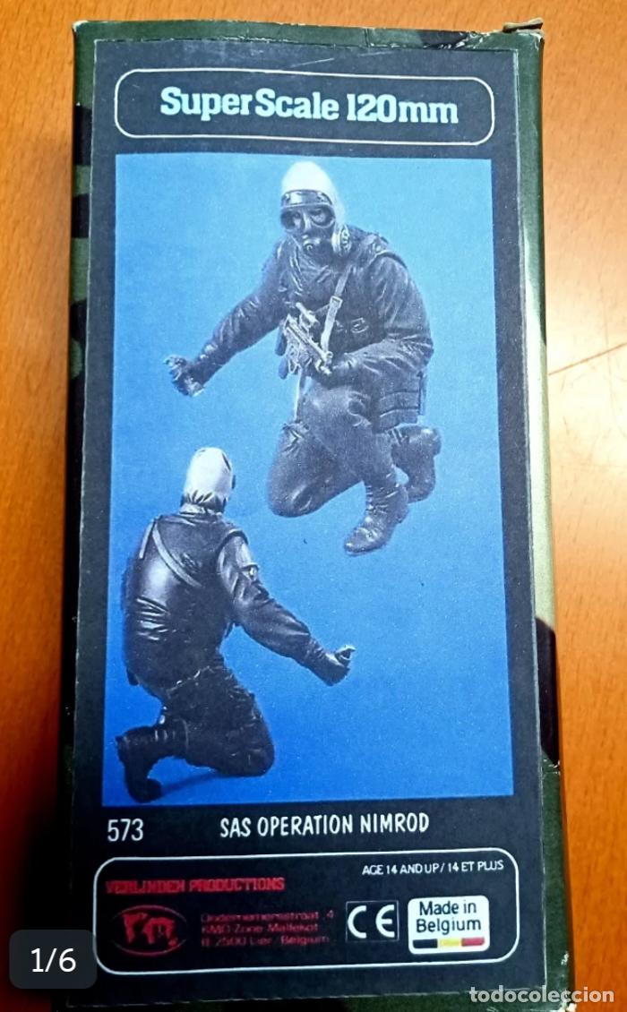 Modelos a escala: Figura marca Verlinden 120mm, operaci&oacute;n Ninrod SAS