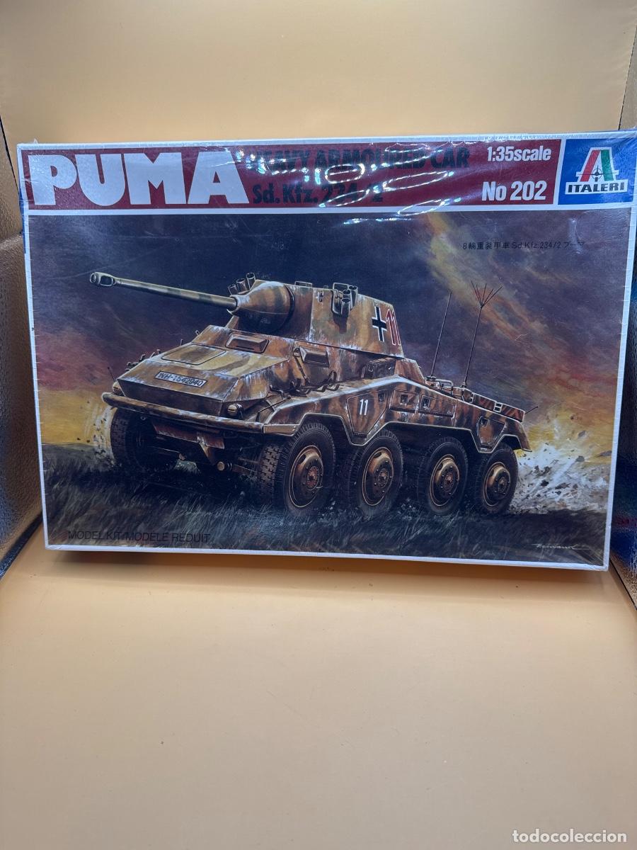 Modelos a escala: Maqueta veh&iacute;culo blindado Sdkfz 234/2 Puma, ref. 202, 1/35, Italeri Vintage