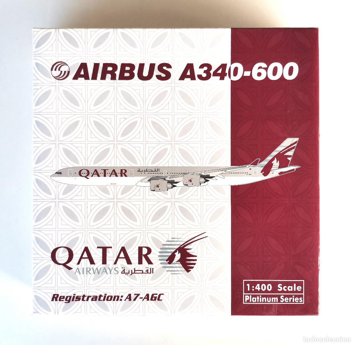 Scale Models: Phoenix 1:400 ● Airbus A340-600 QATAR AIRWAYS (A7-AGC c2006) ● Platinum series, Metal, Nuevo