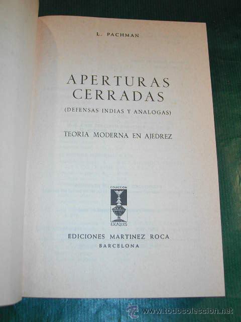 Coleccionismo deportivo: APERTURAS CERRADAS, de Ludek Pachman - Foto 2