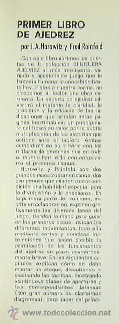 Coleccionismo deportivo: PRIMER LIBRO DE AJEDREZ - I. A. HOROWITZ Y FRED REINFELD - Foto 3