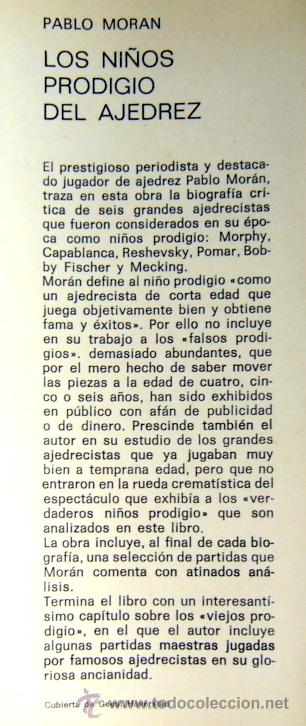 Coleccionismo deportivo: LOS NI&Ntilde;OS PRODIGIO DEL AJEDREZ - PABLO MORAN - Foto 3