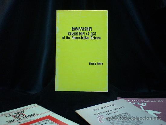 AJEDREZ. CHESS. ROMANISHIN VARIATION (4.G3) OF THE NIMZO-INDIAN DEFENSE - BARRY SPIRO DESCATALOGADO! (Coleccionismo Deportivo - Libros de Ajedrez)