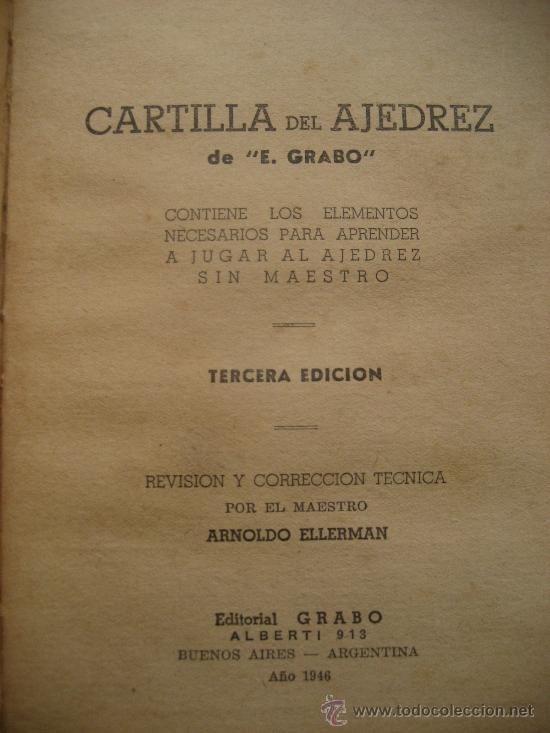 Coleccionismo deportivo: Cartilla del Ajedrez. E. Grabo. Ed. Grabo. 1946. - Foto 2