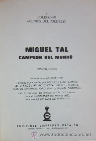 Coleccionismo deportivo: MIGUEL TAL CAMPEON DEL MUNDO - Foto 2