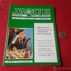 Coleccionismo deportivo: REVISTA DE AJEDREZ JAQUE CHESS Nº 195 1 MAYO 1986