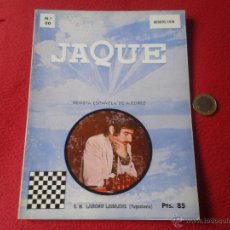 Coleccionismo deportivo: REVISTA DE AJEDREZ JAQUE CHESS Nº 80 AGOSTO 1978