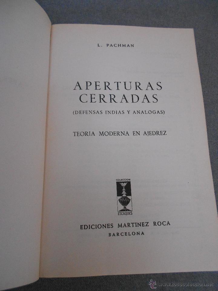 Coleccionismo deportivo: APERTURAS CERRADAS. TEORIA MODERNA DE AJEDREZ - Foto 2