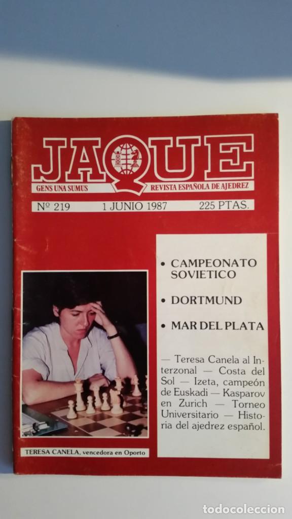 Coleccionismo deportivo: Revista espa&ntilde;ola de ajedrez JAQUE N&ordm; 219 - Foto 1