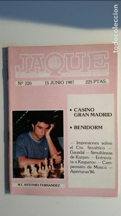 Coleccionismo deportivo: Revista espa&ntilde;ola de ajedrez JAQUE N&ordm; 220 - Foto 1