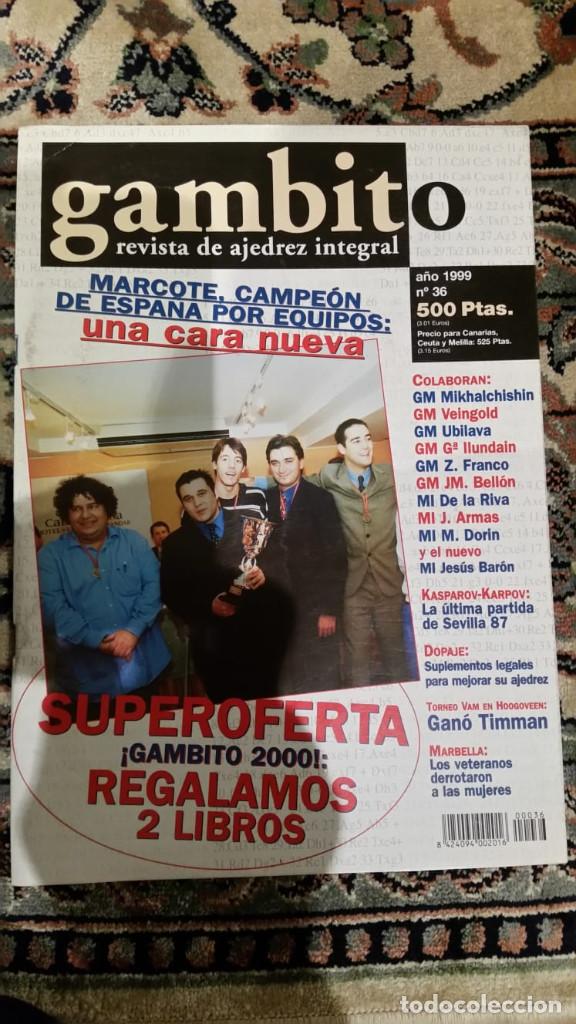 Coleccionismo deportivo: Revista de ajedrez gambito N&ordm; 36 - Foto 1