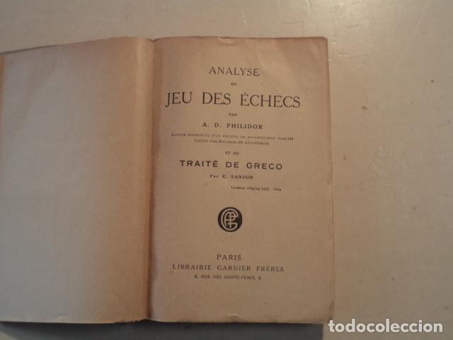 Coleccionismo deportivo: AJEDREZ - ANALYSE DU JEU DES &Eacute;CHECS - A.D. PHILIDOR - A&Ntilde;O 1871 - Foto 2