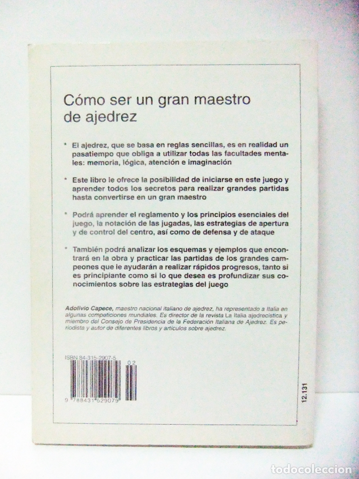 Coleccionismo deportivo: C&Oacute;MO SER UN GRAN MAESTRO DE AJEDREZ - ADOLIVIO CAPECE - EDITORIAL DE VECCHI 2002 DVE LIBRO - Foto 9