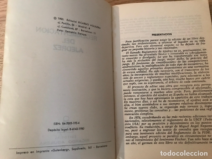 Coleccionismo deportivo: LA REGLAMENTACI&Oacute;N DEL AJEDREZ - VVAA - Foto 2