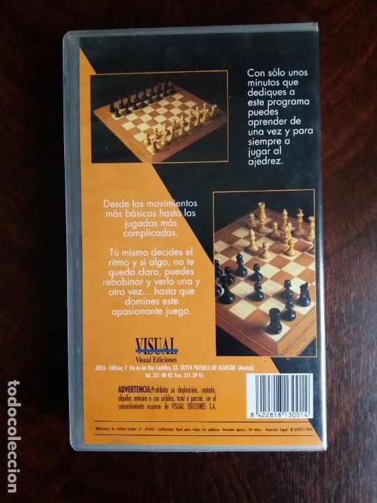 Coleccionismo deportivo: VHS AJEDREZ PARA TODOS. VISUAL EDICIONES. 1995. - Foto 2