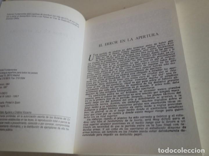 Coleccionismo deportivo: AJEDREZ.CHESS. EL ERROR EN LA APERTURA. R. AGUILERA. 7 &ordf; EDICI&Oacute;N. - Foto 2