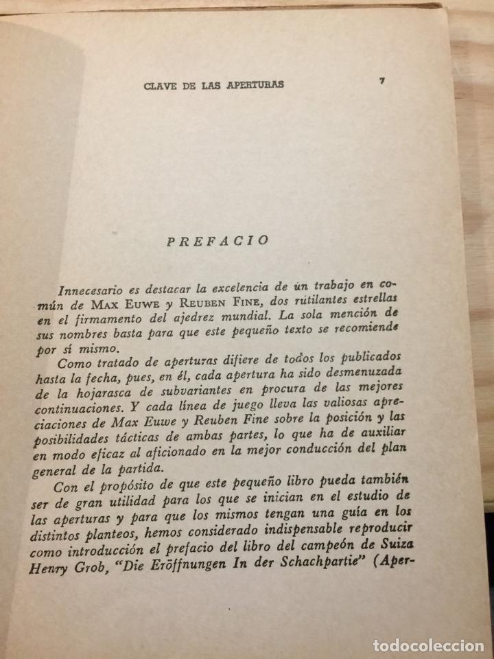 Coleccionismo deportivo: Clave de las aperturas - Max euwe, Reuben fine - Foto 2