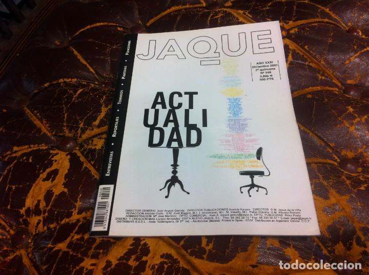Coleccionismo deportivo: REVISTA DE AJEDREZ. JAQUE. N&ordm; 549. A&Ntilde;O 2001. - Foto 1