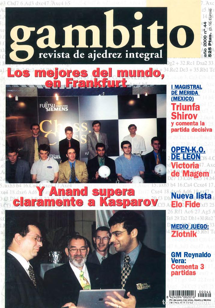 Coleccionismo deportivo: Ajedrez. Revista Gambito 44 2000 - Foto 1