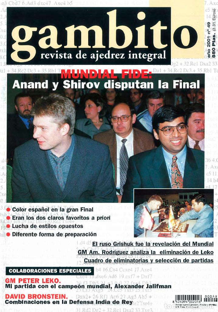 Coleccionismo deportivo: Ajedrez. Revista Gambito 49 2001 - Foto 1