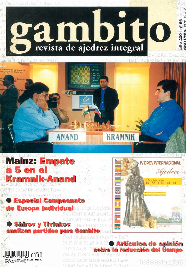 Coleccionismo deportivo: Ajedrez. Revista Gambito 56 2001 - Foto 1