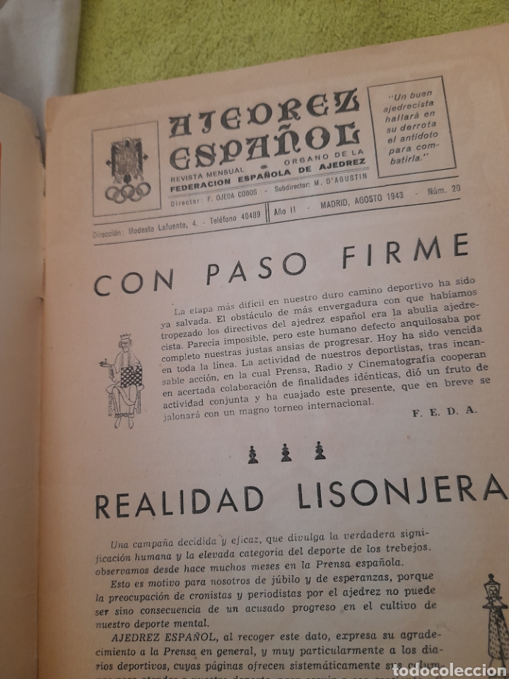 Coleccionismo deportivo: Ajedrez Espa&ntilde;ol N 20 de 1943 - Foto 4