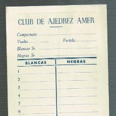 Coleccionismo deportivo: 60/70´S CA. CLUB DE AJEDREZ AMER 38 TARJETAS CONTROL CAMPEONATO, VUELTA, PARTIDA DE CADA JUGADOR (2). Lote 363638605