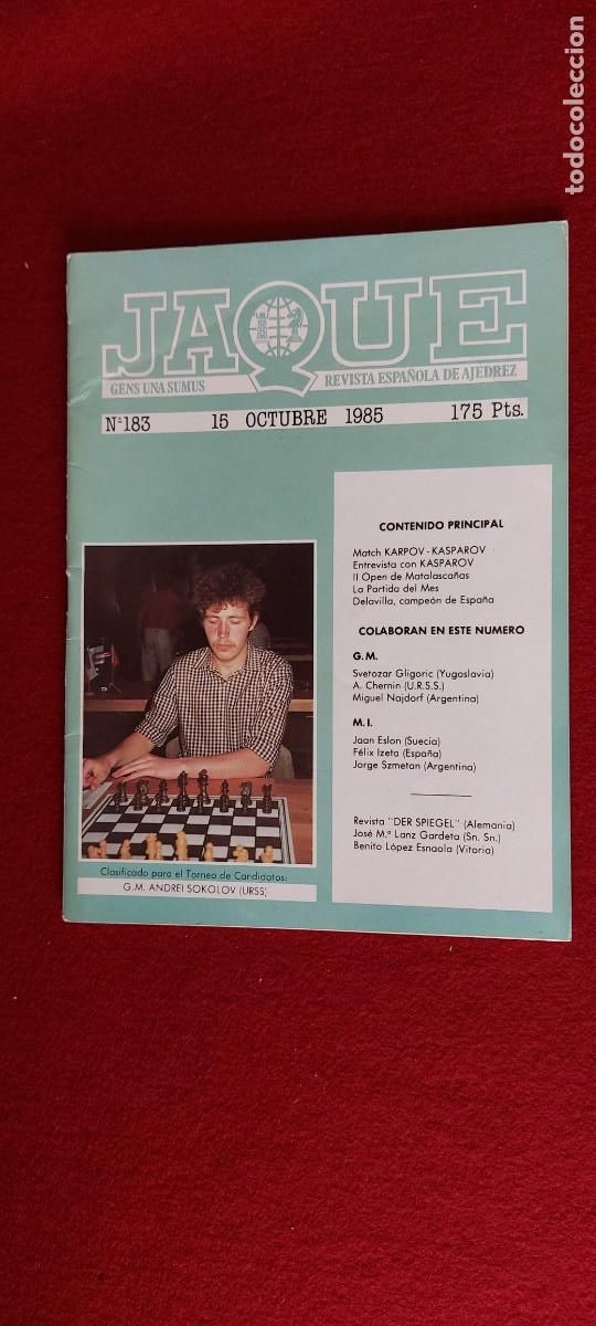 Coleccionismo deportivo: Revista Jaque N&ordm; 183 MUY DIFICIL! - Foto 1