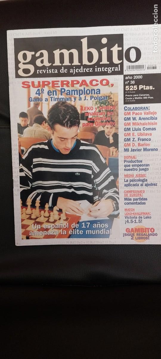 Coleccionismo deportivo: Revista de ajedrez Gambito N&ordm; 38 - Foto 1