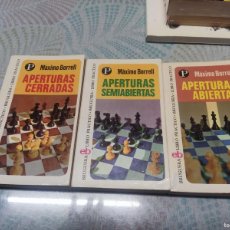 Coleccionismo deportivo: 3 LIBROS DE MAXIMO BORRELL APERTURAS ABIERTAS SEMIABIERTAS Y CERRADAS ED.BRUGUERA MIREN FOTOS