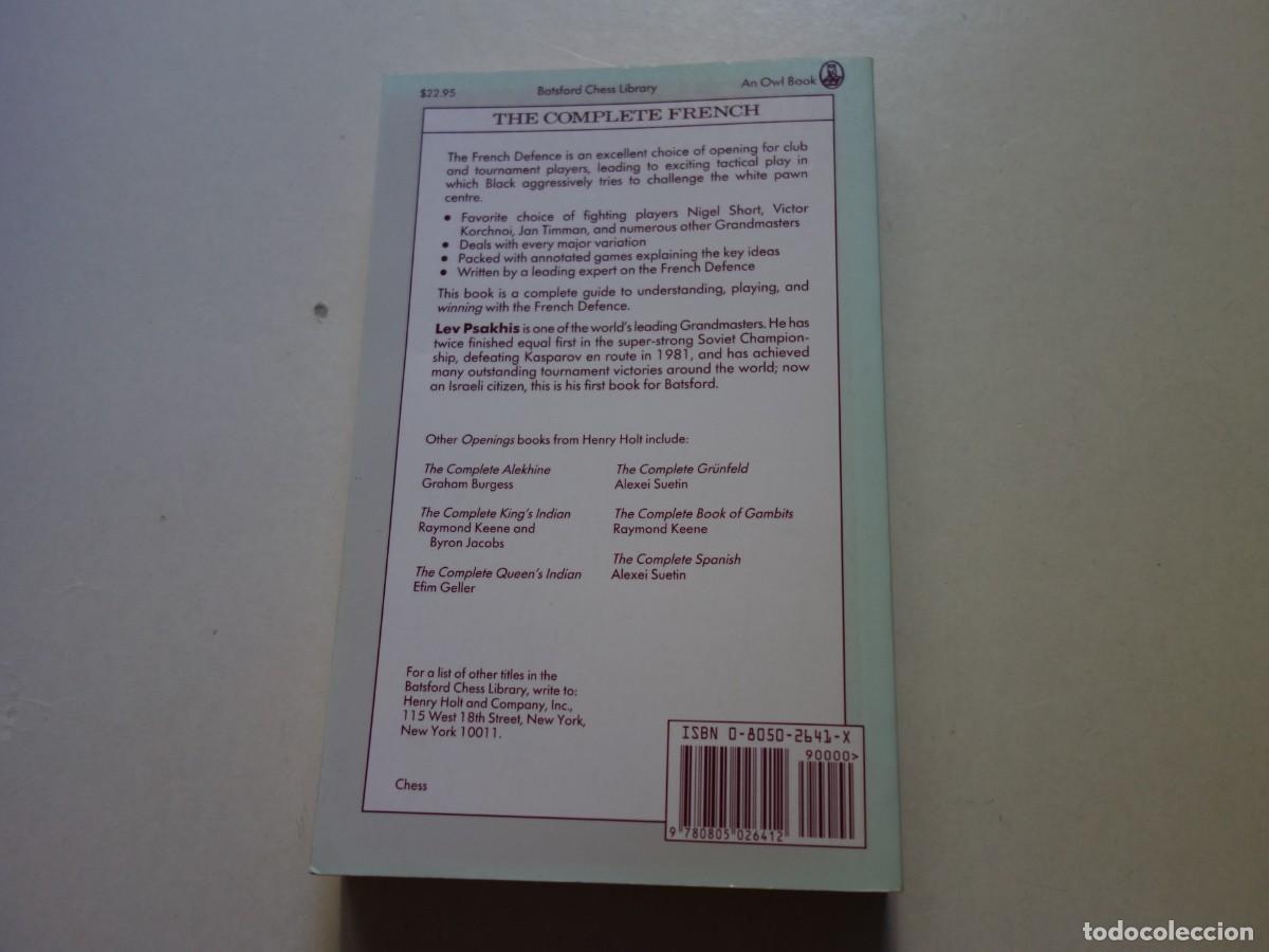 Coleccionismo deportivo: AJEDREZ. CHESS. THE COMPLETE FRENCH . LEV PSAKHIS - Foto 4