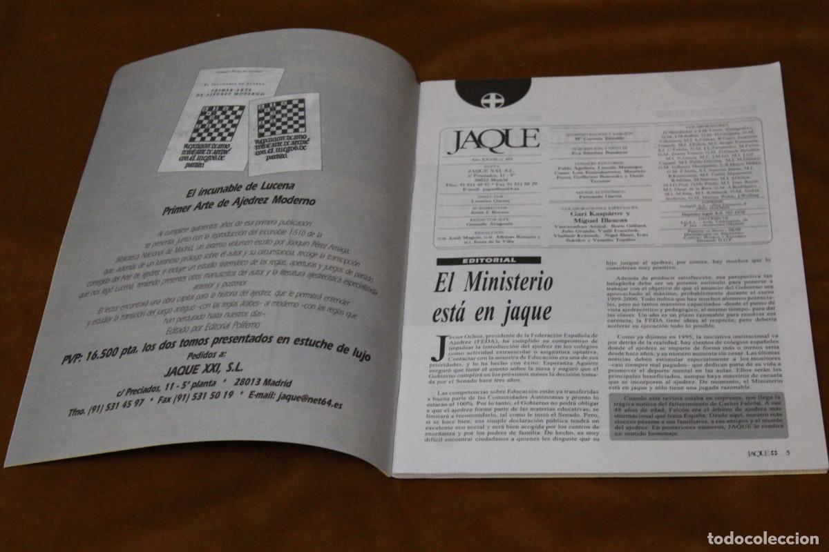 Coleccionismo deportivo: Revista de ajedrez Jaque. N&ordm; 473. - Foto 2
