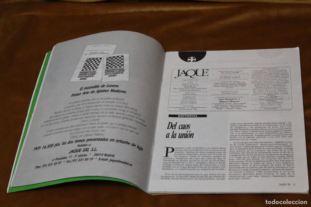Coleccionismo deportivo: Revista de ajedrez Jaque. N&ordm; 479. - Foto 2