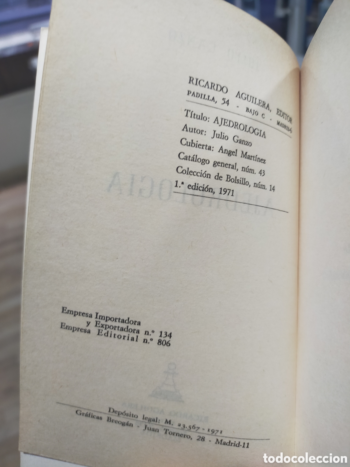 Coleccionismo deportivo: AJEDROLOGIA - JULIO GANZO - Foto 4