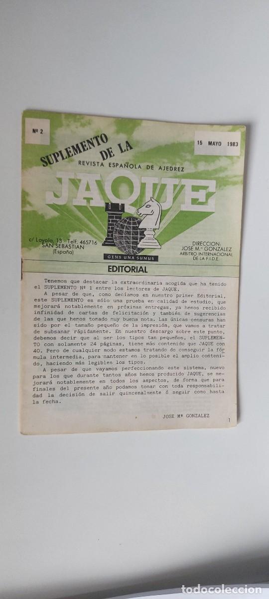 Coleccionismo deportivo: Suplemento Revista Jaque N&ordm;2 1983 - Foto 1
